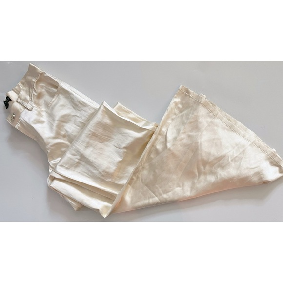 Ralph Lauren Pants - Ralph Lauren • Satin Cream Flare Shiny Pants